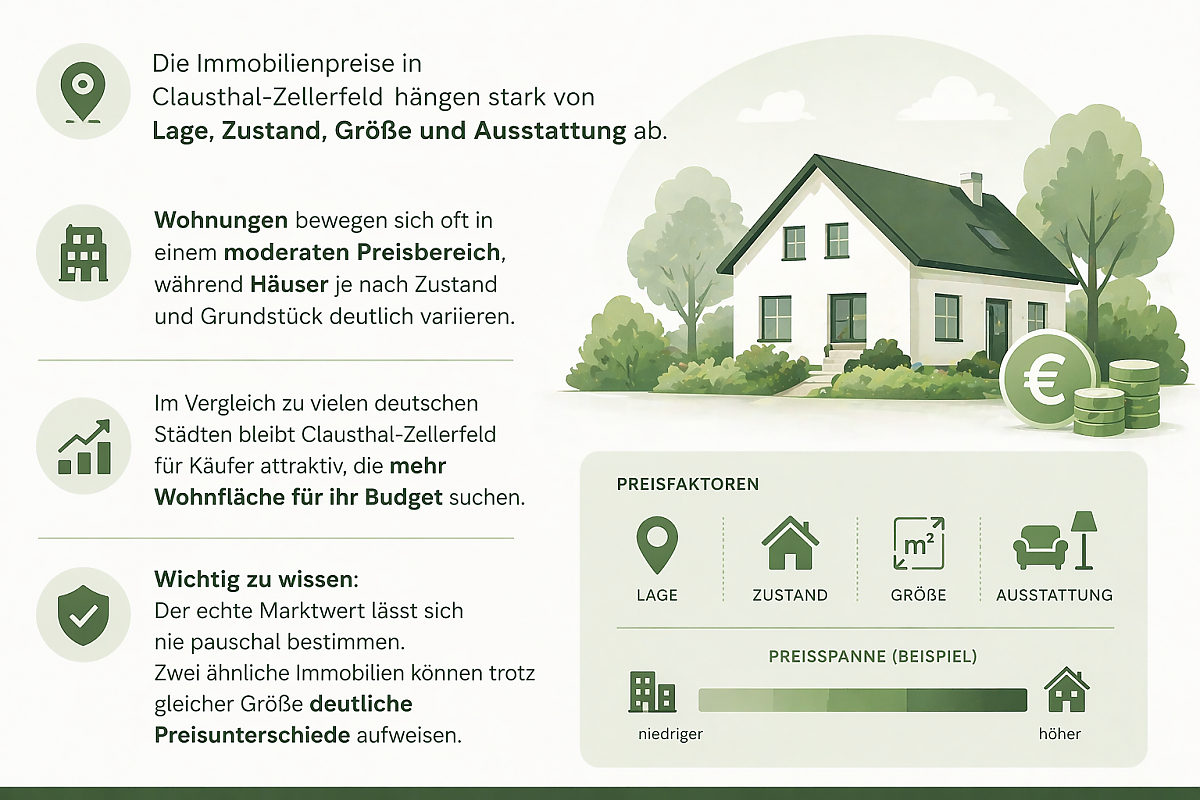 Immobilienpreise in Clausthal-Zellerfeld mit Valentin Hauser Immobilien � Bewertung von Lage, Zustand, Gr��e und Ausstattung.