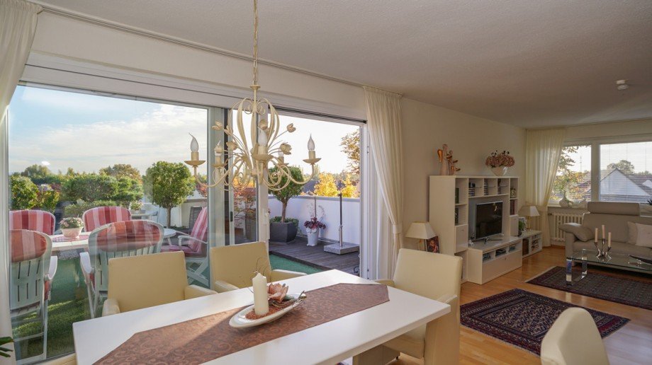 Blick auf die Terrasse Etagenwohnung Braunschweig