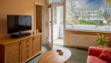 Wohnzimmer Helle Ferienwohnung mit Balkon in Hahnenklee